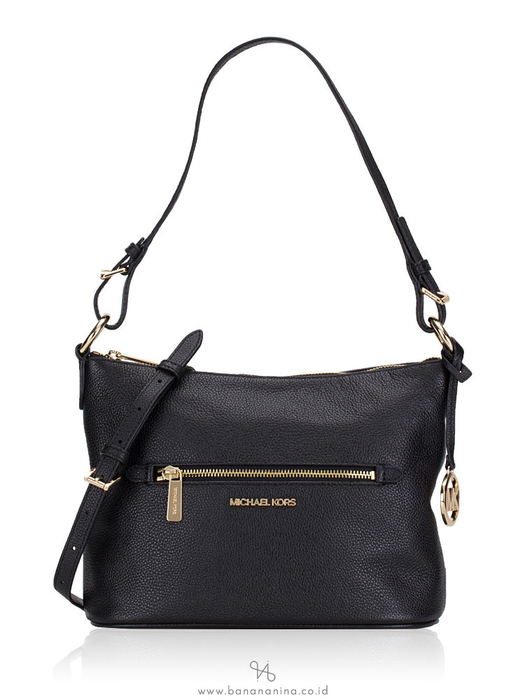 Michael Kors Lupita Leather Medium Convertible Bag Black