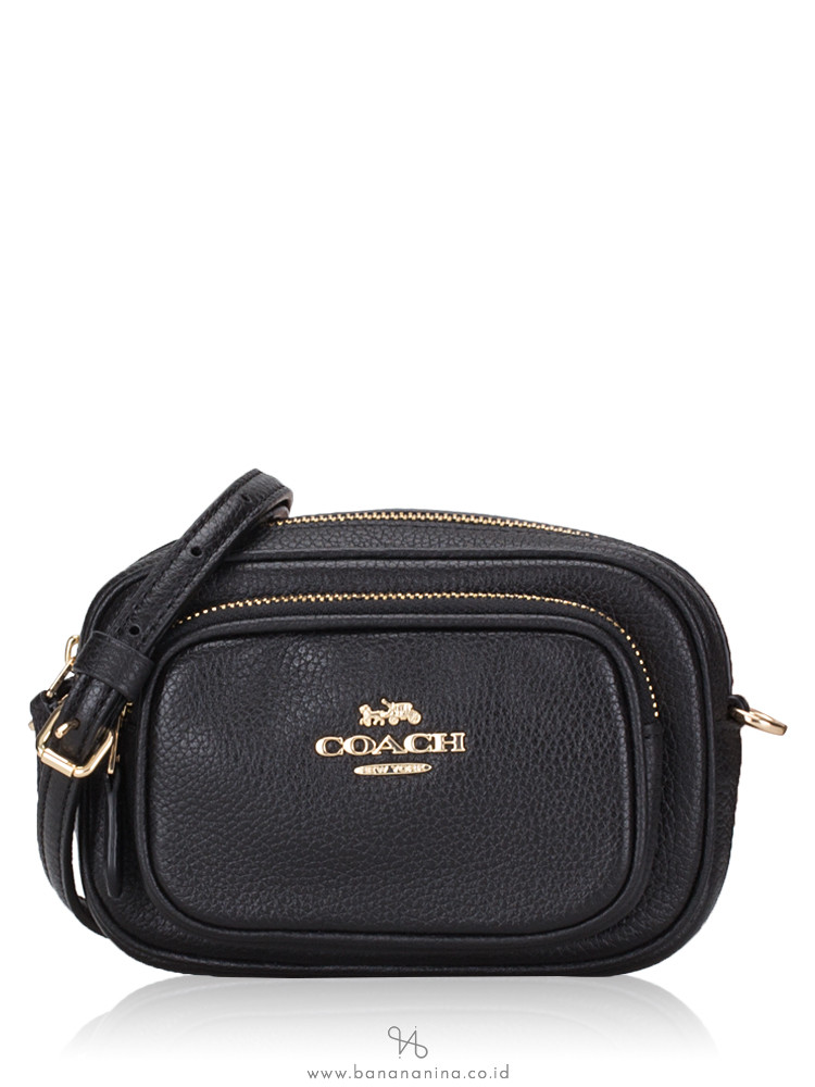 black and gold belt bag