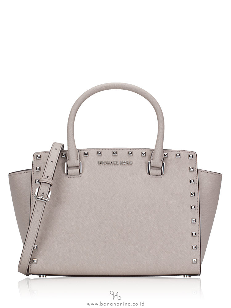 MICHAEL KORS Selma Stud Medium Satchel Cement