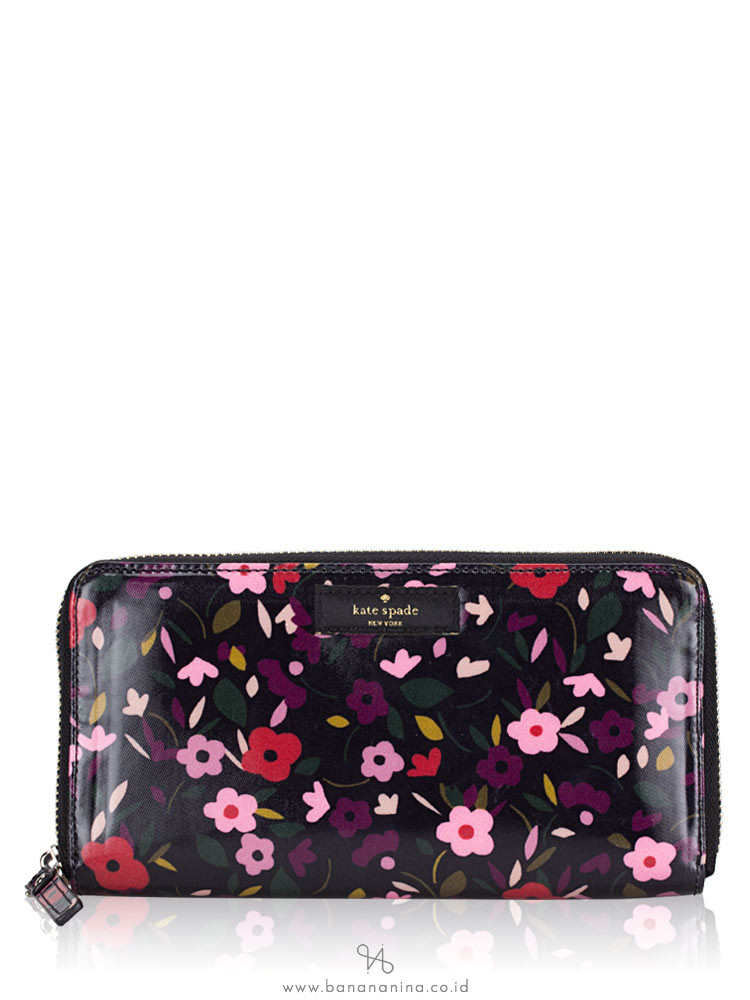 KATE SPADE Daycation Boho Floral Neda Wallet Black Multi