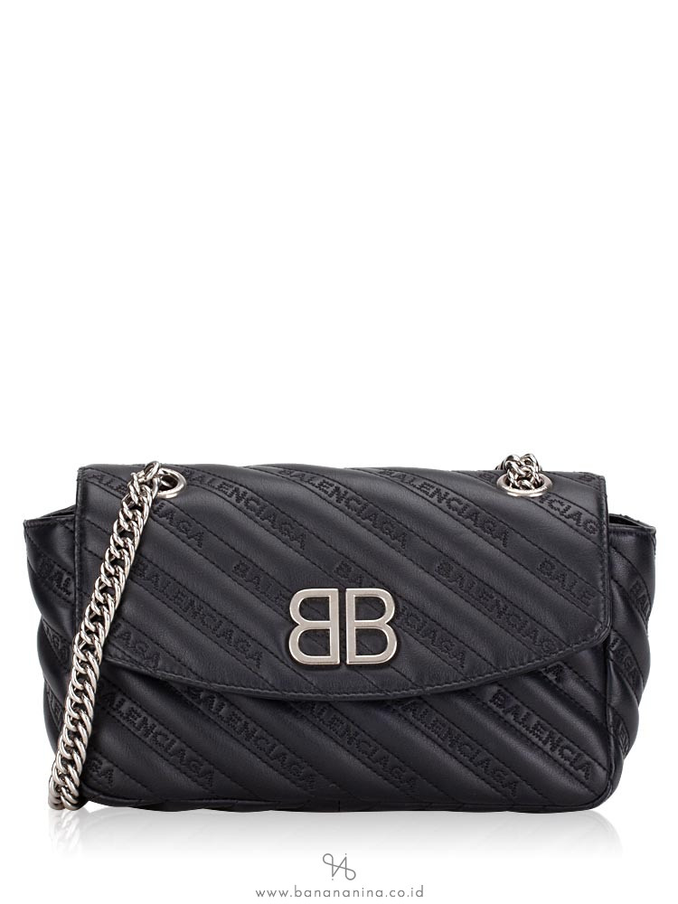 small black bag with chain