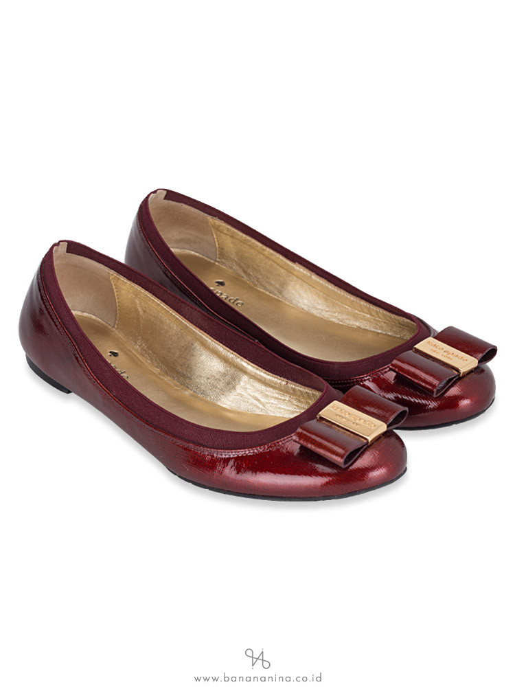 KATE SPADE Tock Patent Saffiano Flats Ruby Sz 7