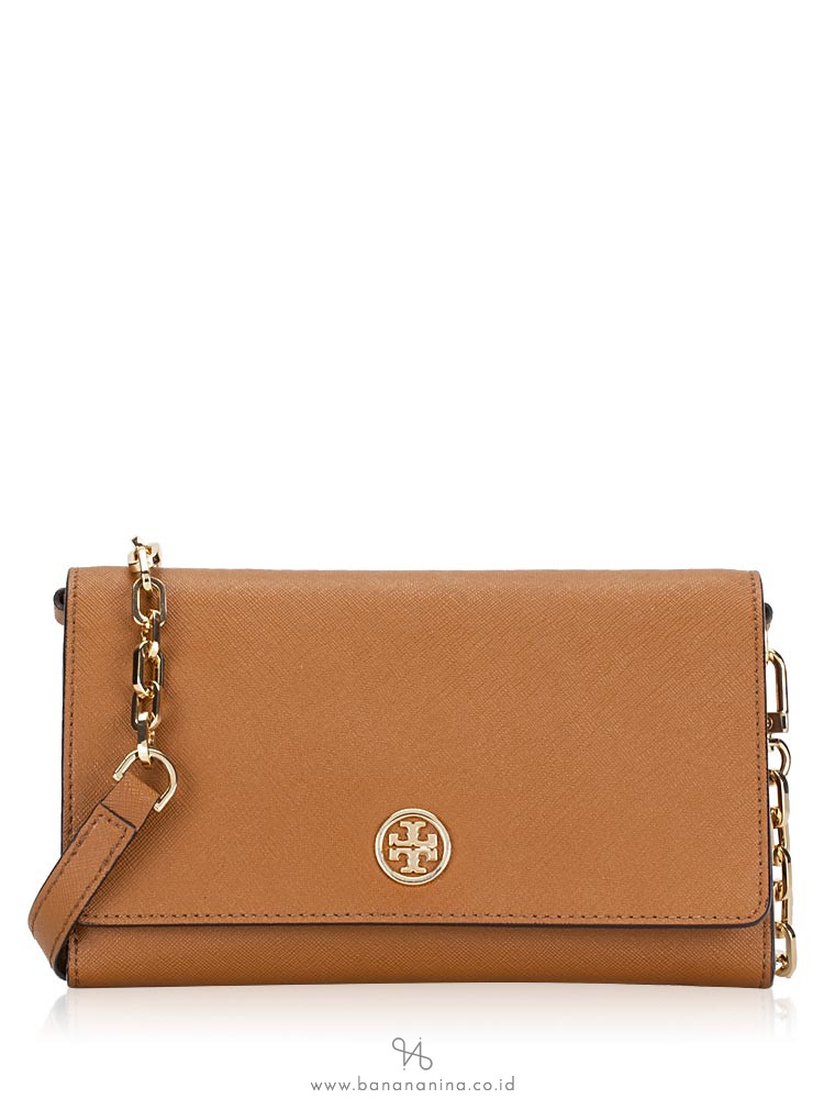 TORY BURCH Robinson Chain Wallet Tiger Eye