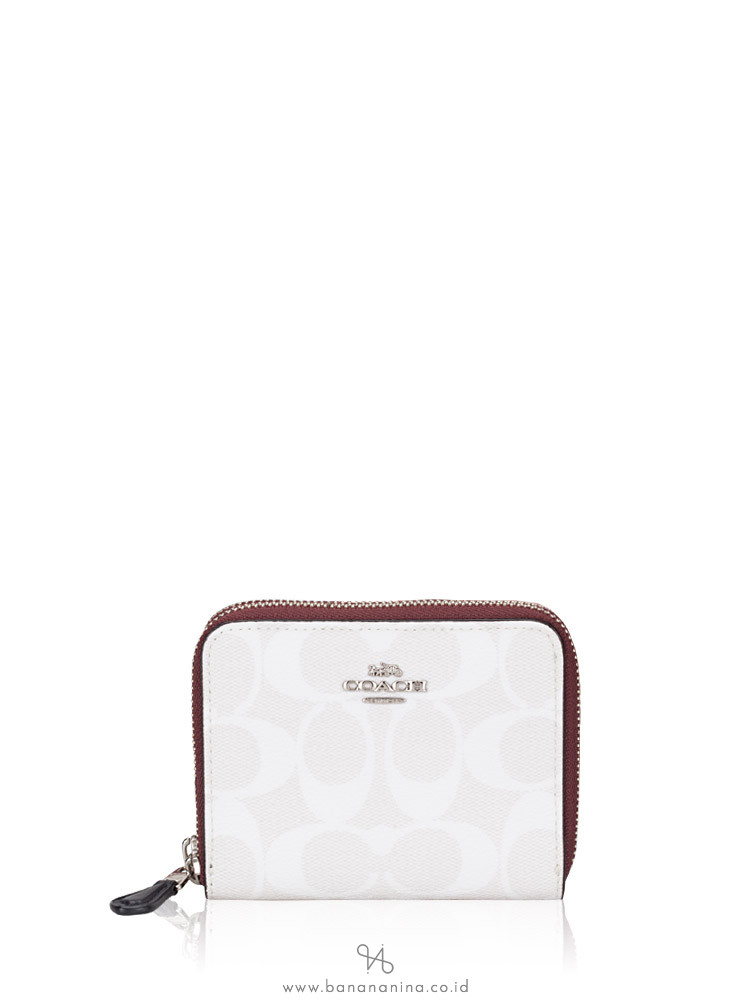 COACH 91618 Signature Blocked Small Double Zip Wallet Chalk Multi