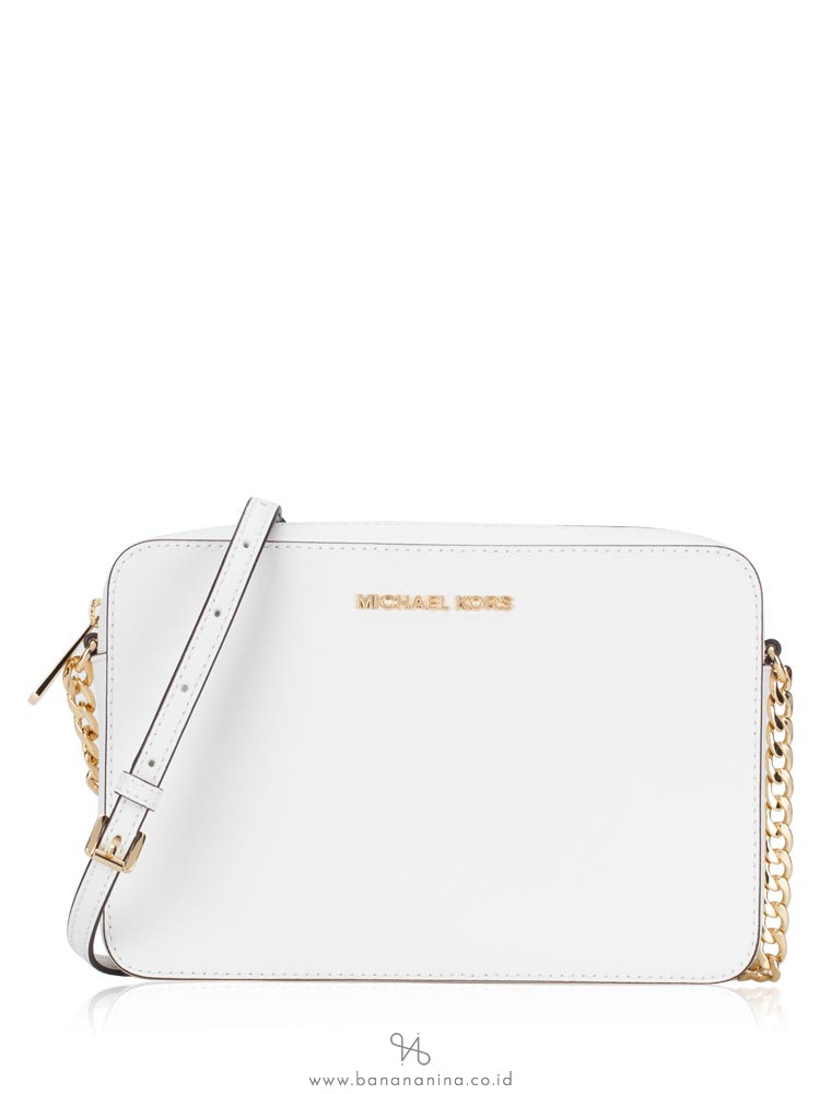 MICHAEL KORS Jet Set Item Large Crossbody Optic White