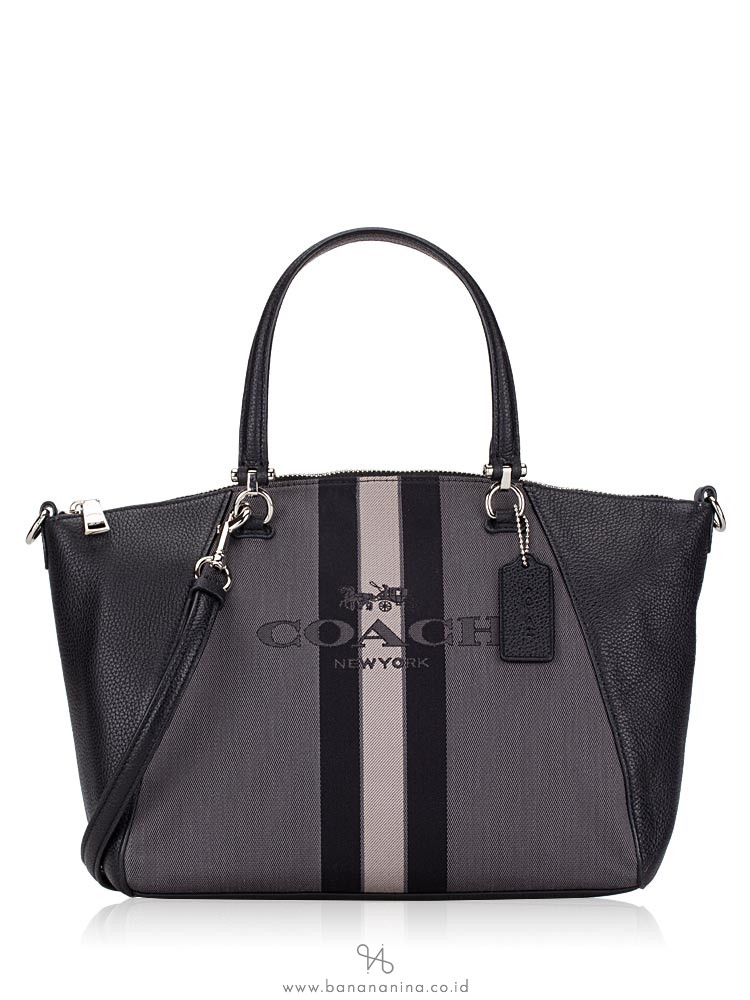 COACH 69646 Horse Carriage Jacquard Prairie Satchel Black