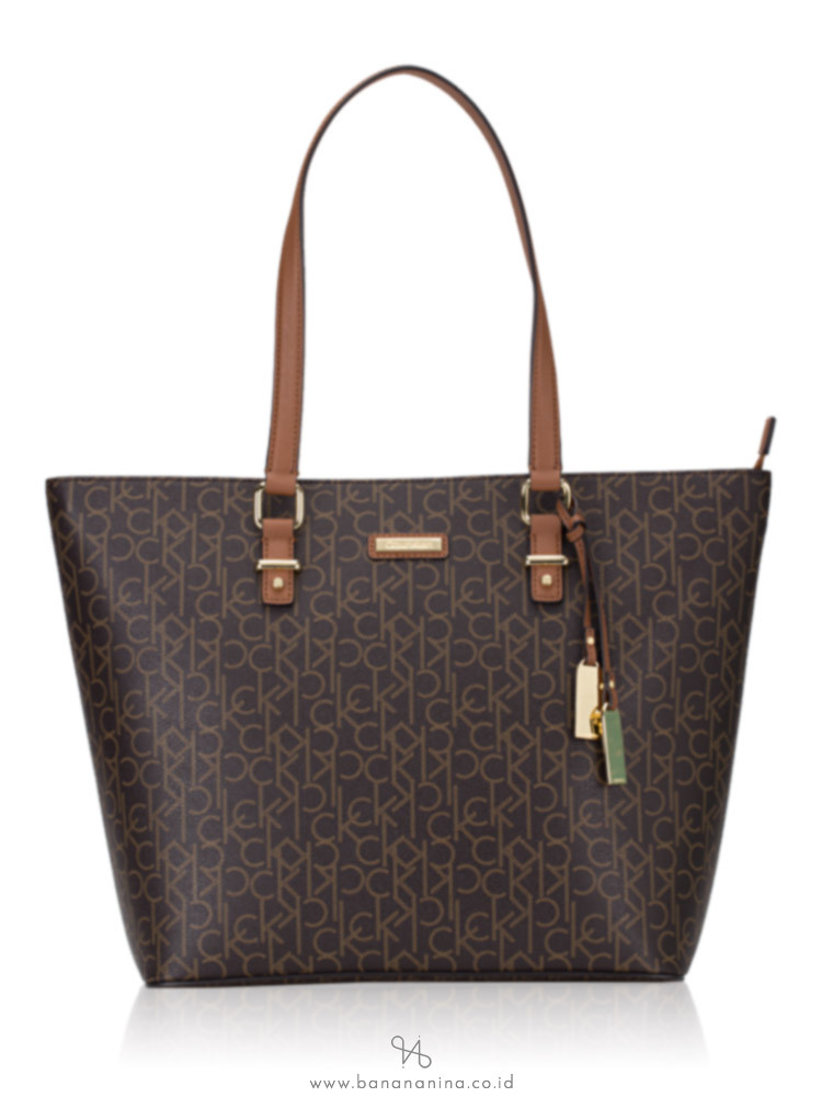 CALVIN KLEIN Logo Tote Brown Luggage