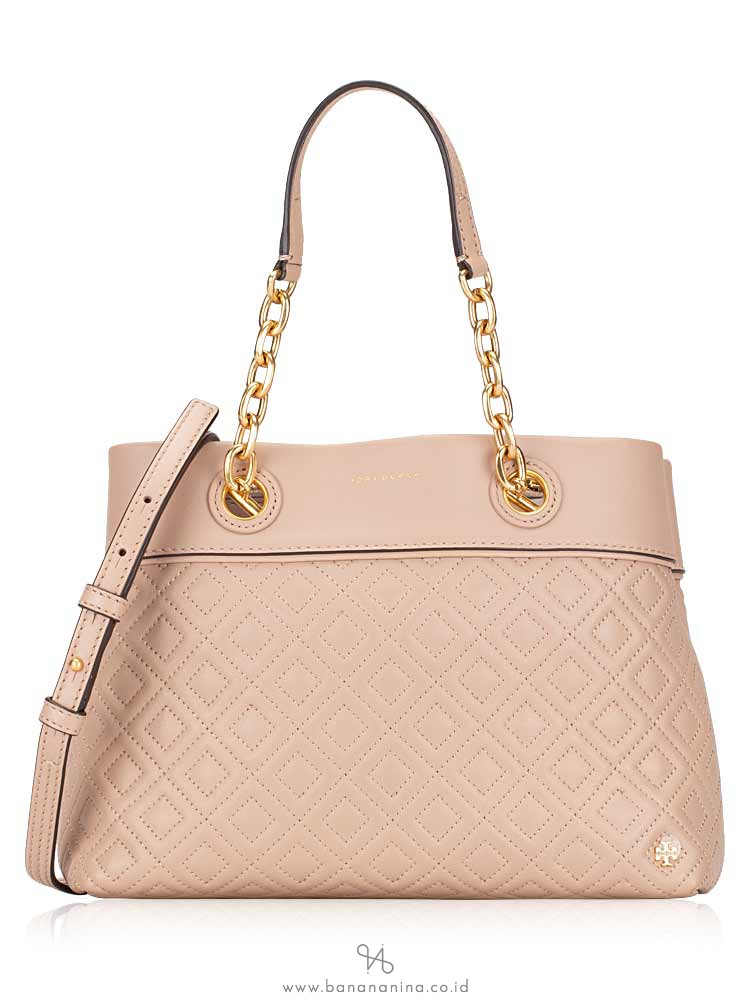 tory burch fleming small tote shell pink