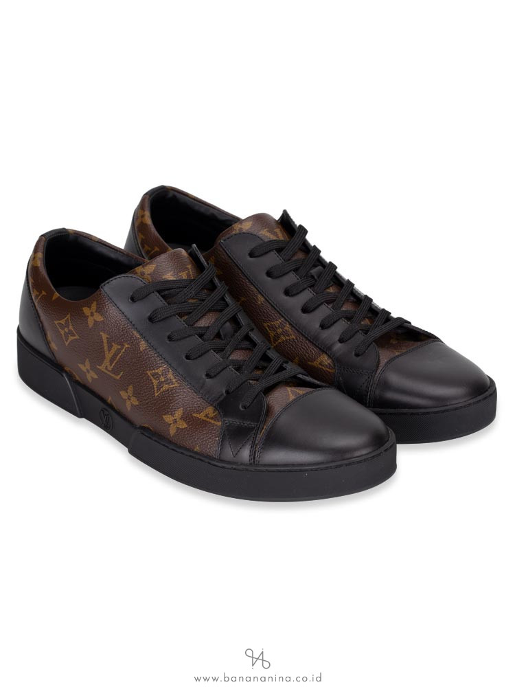 LOUIS VUITTON Men Monogram Match Up Sneakers Black Sz 8.5