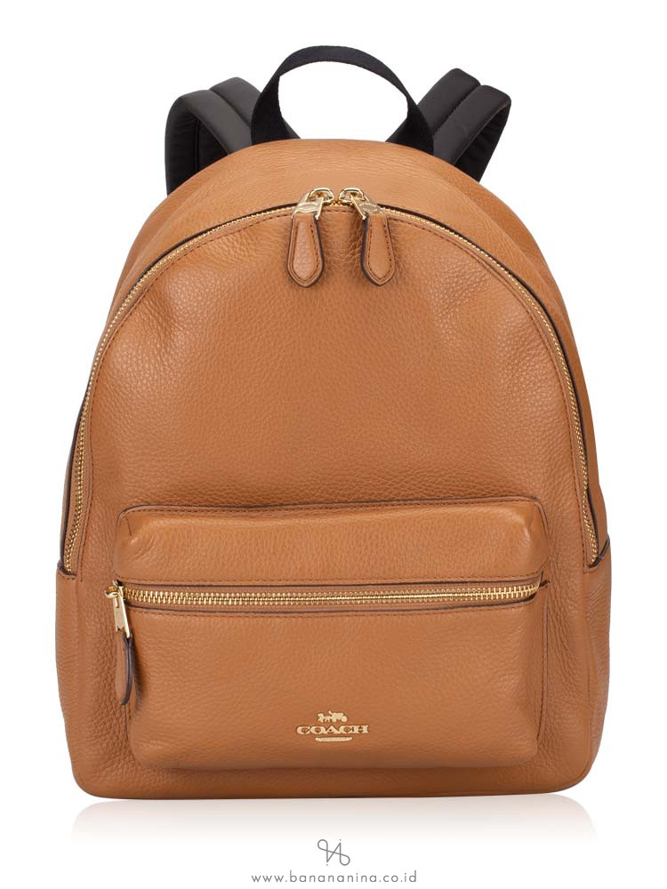 coach pebble leather charlie backpack