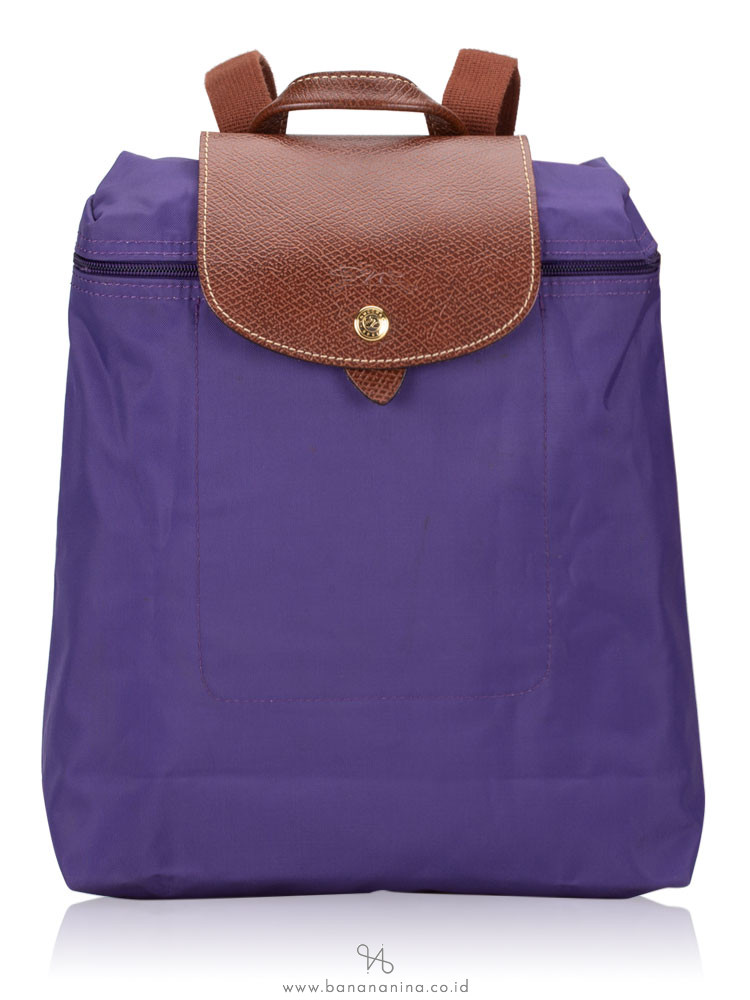 purple longchamp backpack
