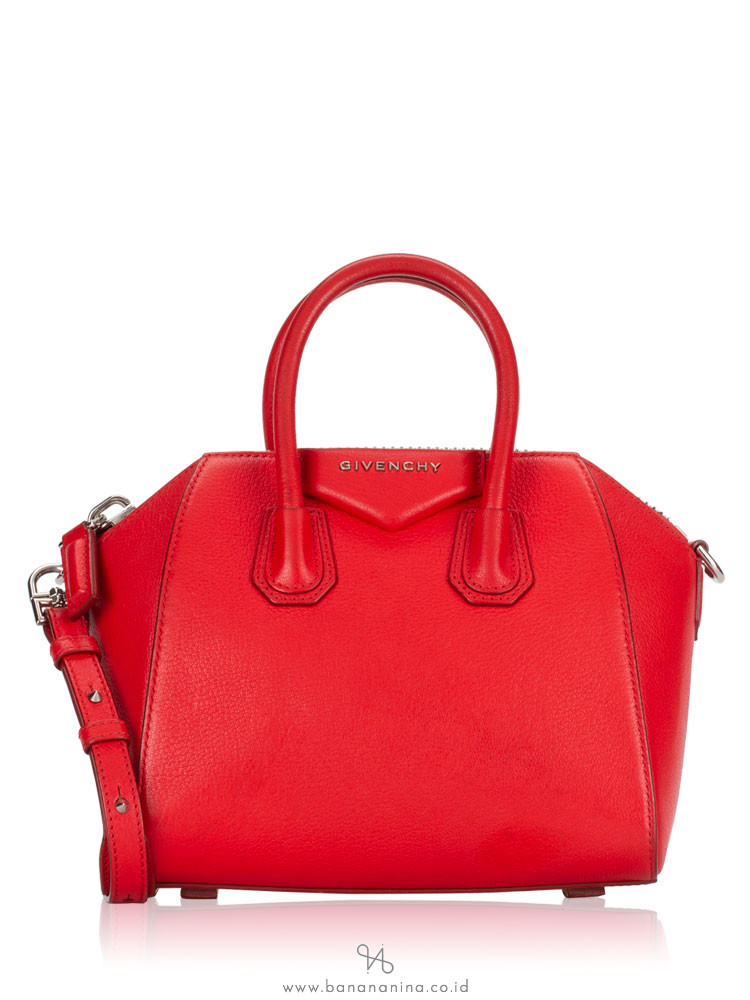 GIVENCHY Sugar Goatskin Mini Antigona Red