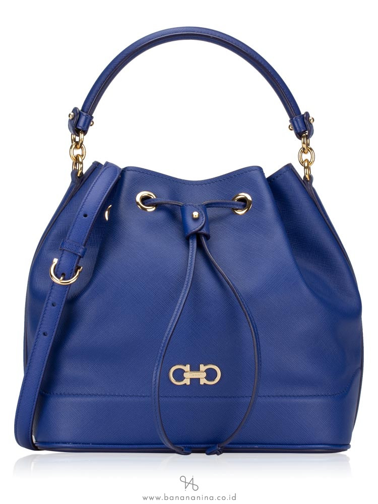 SALVATORE FERRAGAMO Mille Bucket Bag Blue