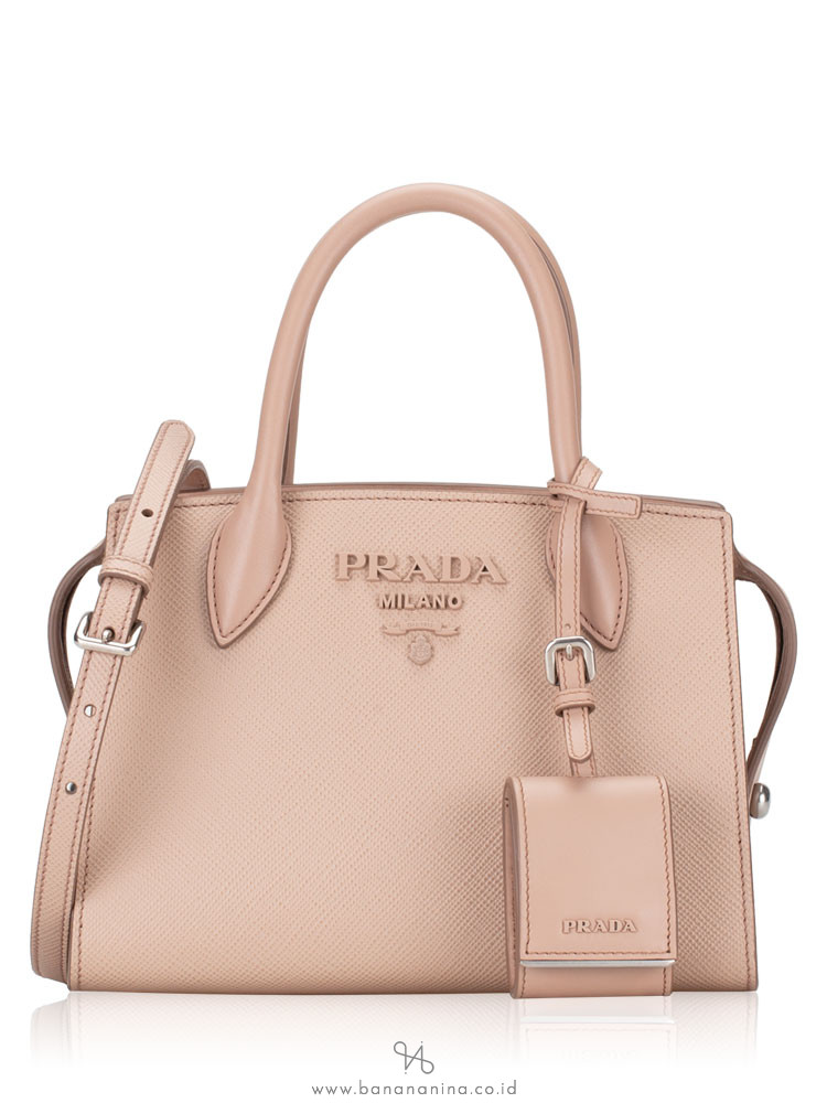 PRADA 1BA269 Kristen Saffiano Monochrome Bag Cipria