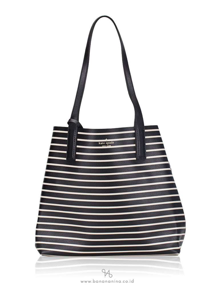 black and white striped kate spade tote
