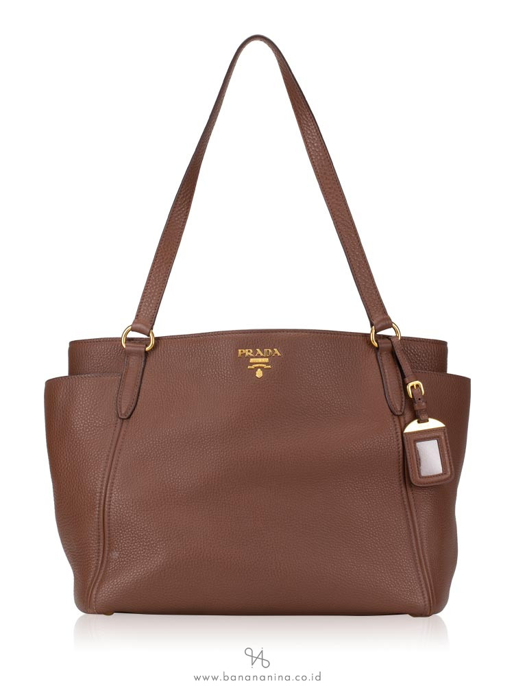 prada vitello daino side pocket tote