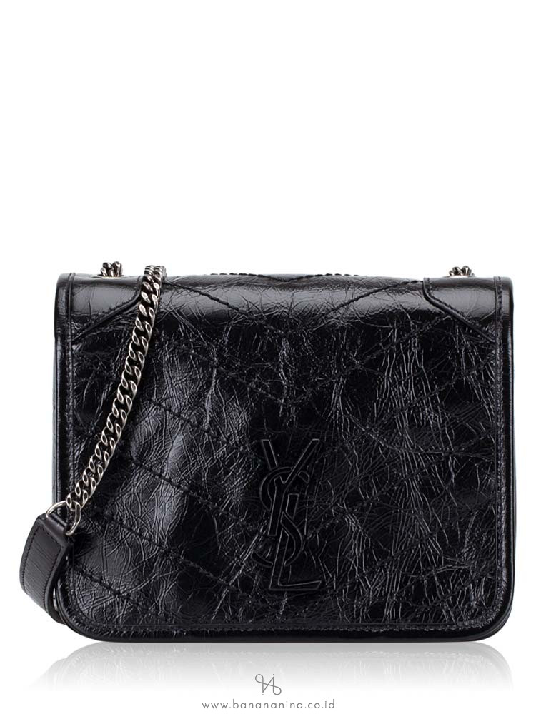 YSL Monogram Niki Chain Wallet Black