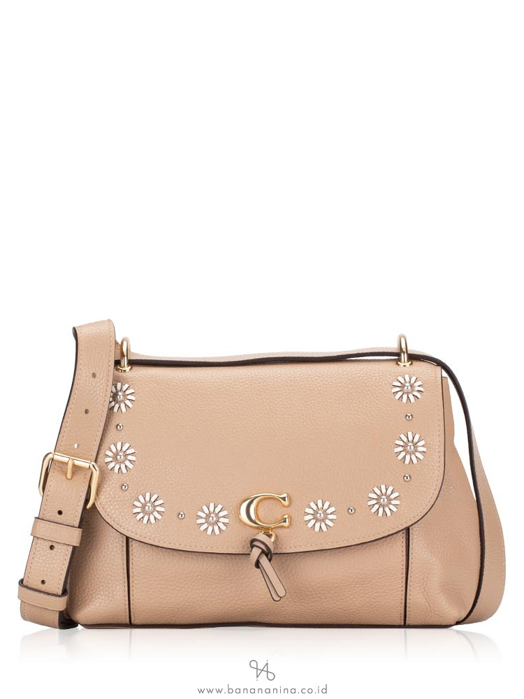 Coach remi shoulder bag with shop whipstitch daisy applique