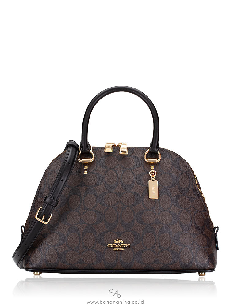 Coach 2558 Signature Katy Satchel Brown Black