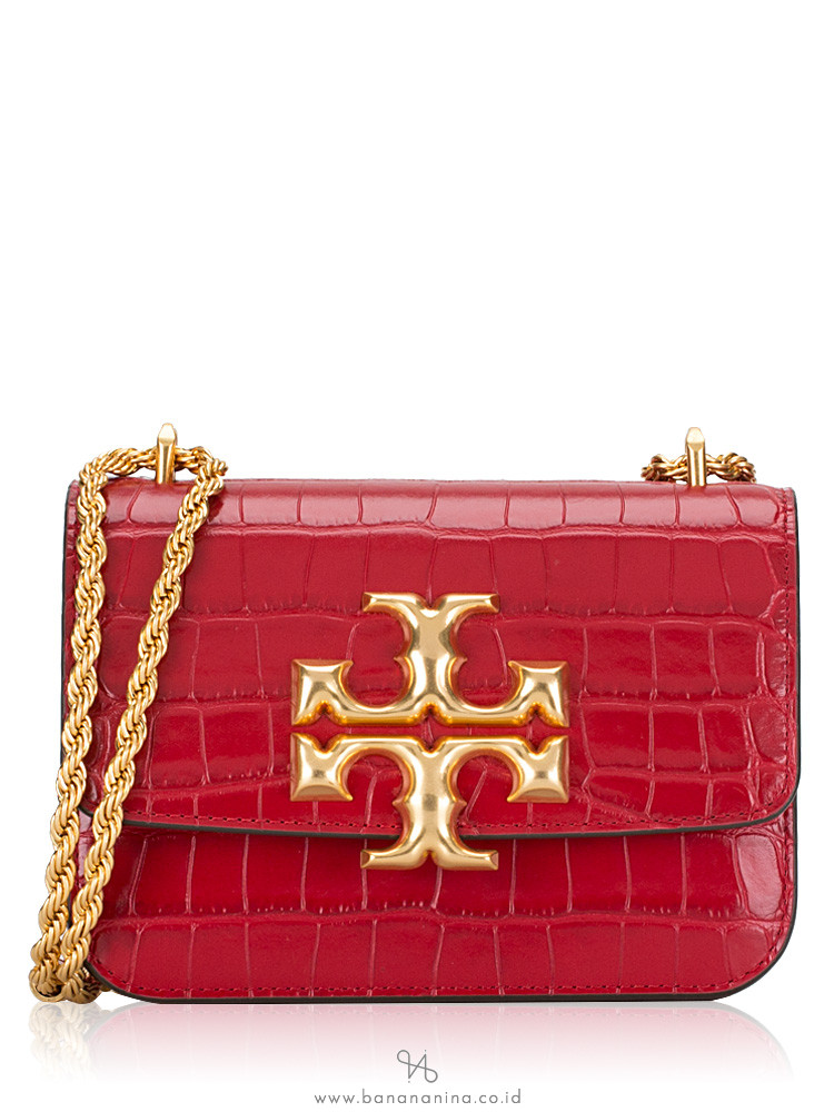 Tory Burch Eleanor Embossed Small Convertible Shoulder Bag Red Stone