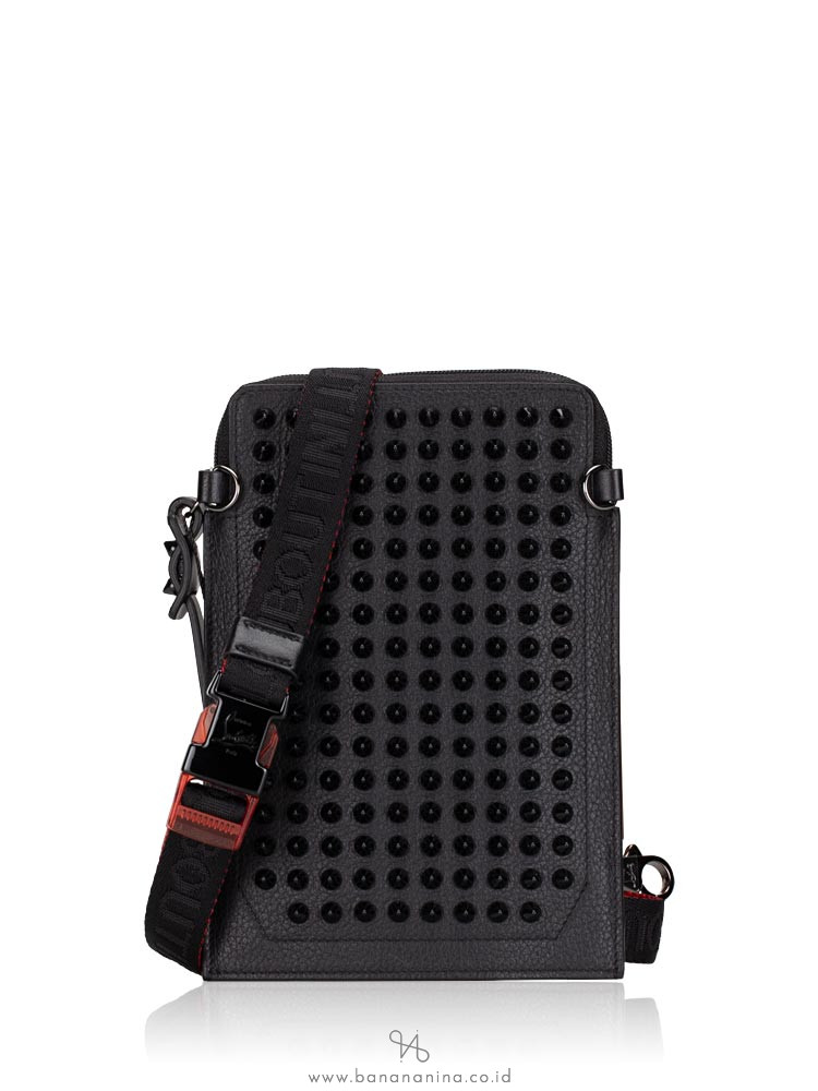 loubilab spiked leather crossbody bolsa