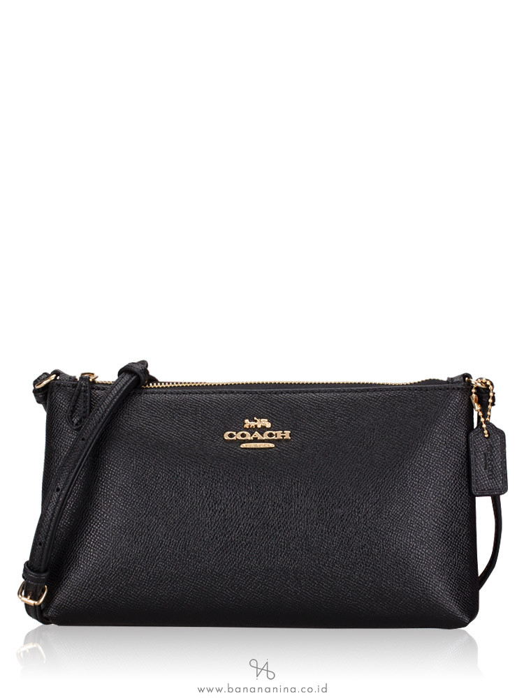 Coach C2001 Crossgrain Zip Top Crossbody Black