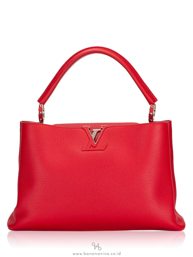 Louis Vuitton Taurillon Capucines MM Rubis