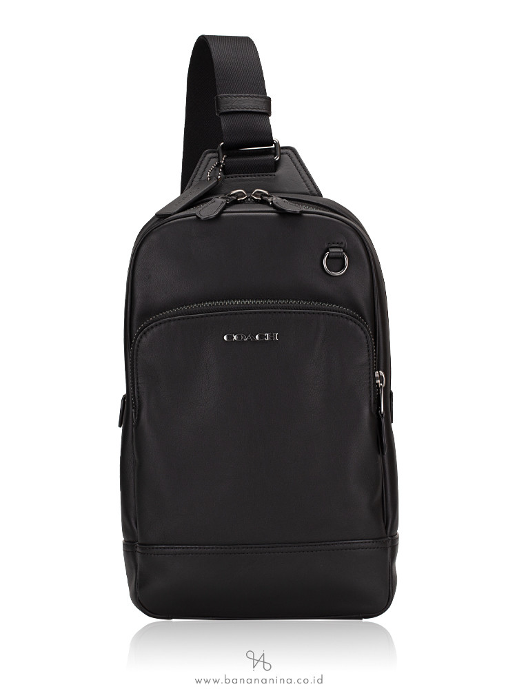 Coach black leather sling bag online