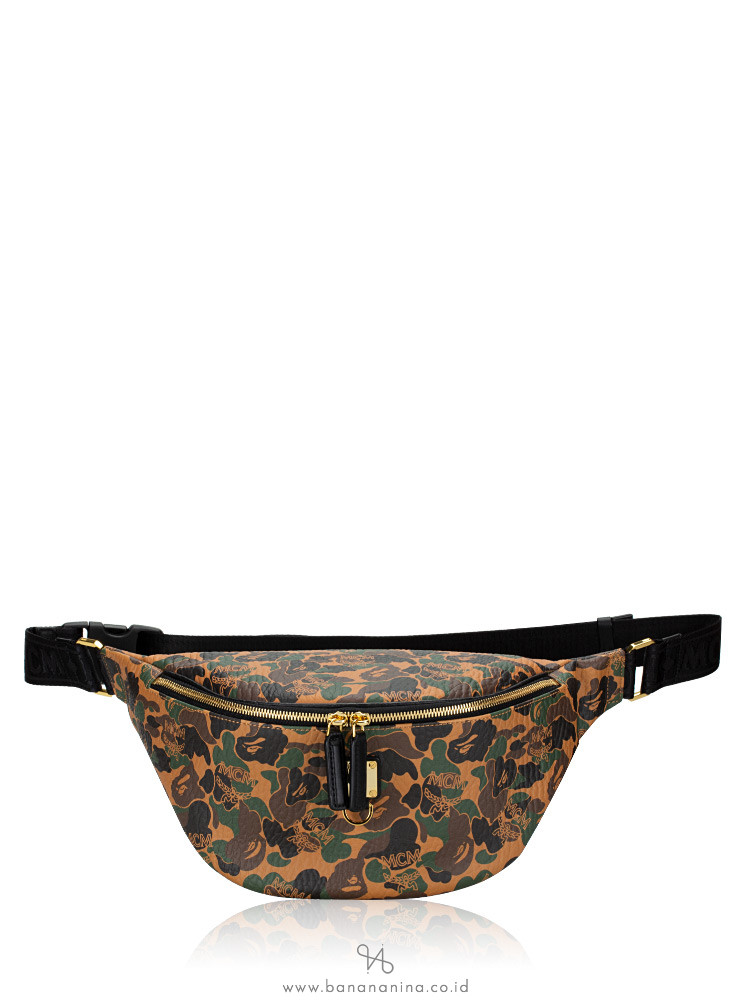 Mcm x BAPE Men Visetos Stark Belt Bag Camo