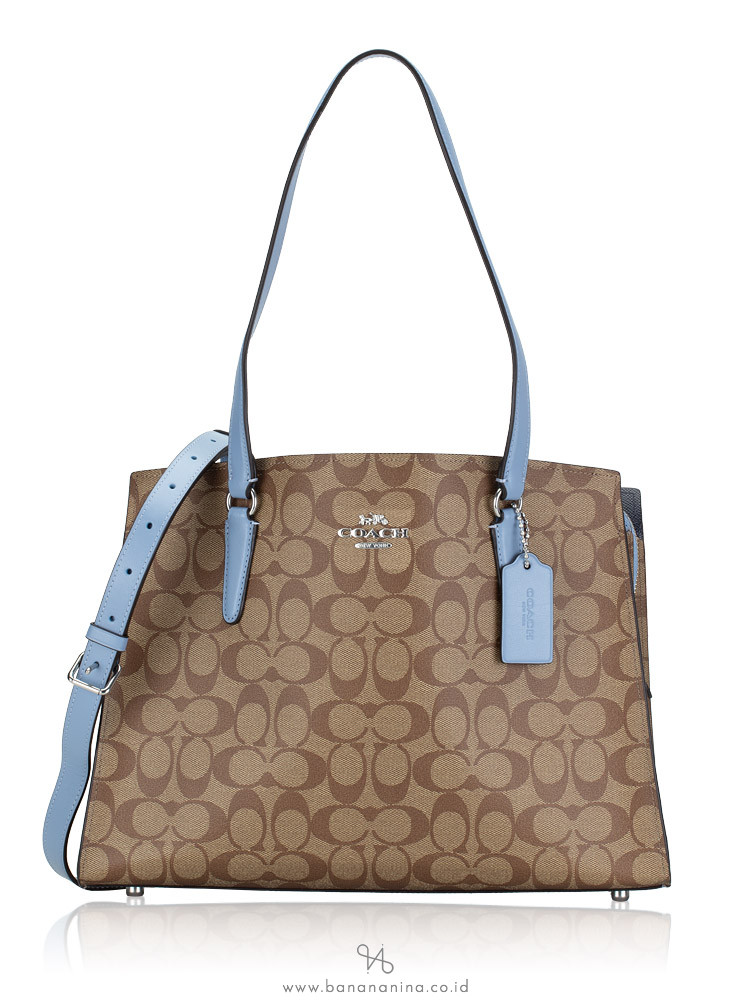 Coach C4075 Signature Tatum Carryall Khaki Marble Blue