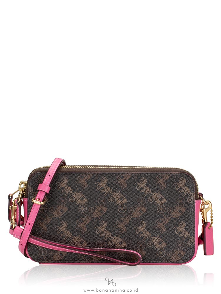 Coach+Kira+Truffle+Petunia+Brown+Pink+Inner+Pockets+Crossbody+Handbag+Womens  for sale online