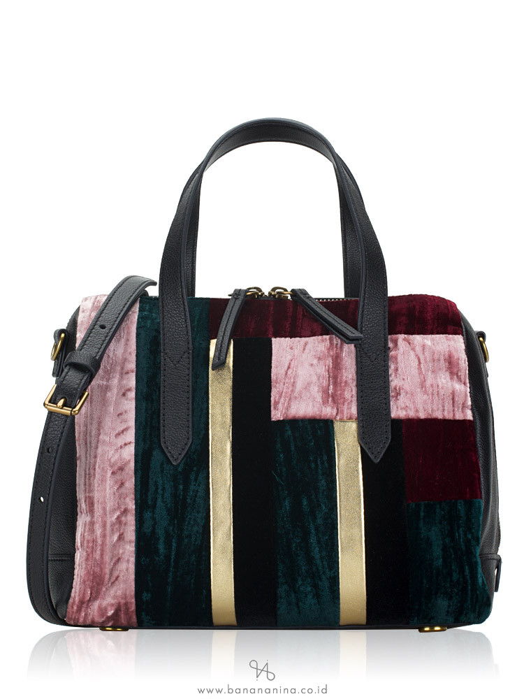 Fossil SHB2866191 Sydney Satchel Black Patchwork