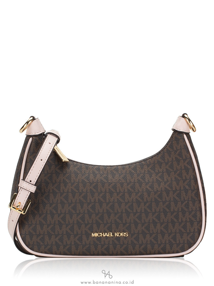 MK Cora Mini Zip Pouchette Brown, Luxury, Bags & Wallets on Carousell