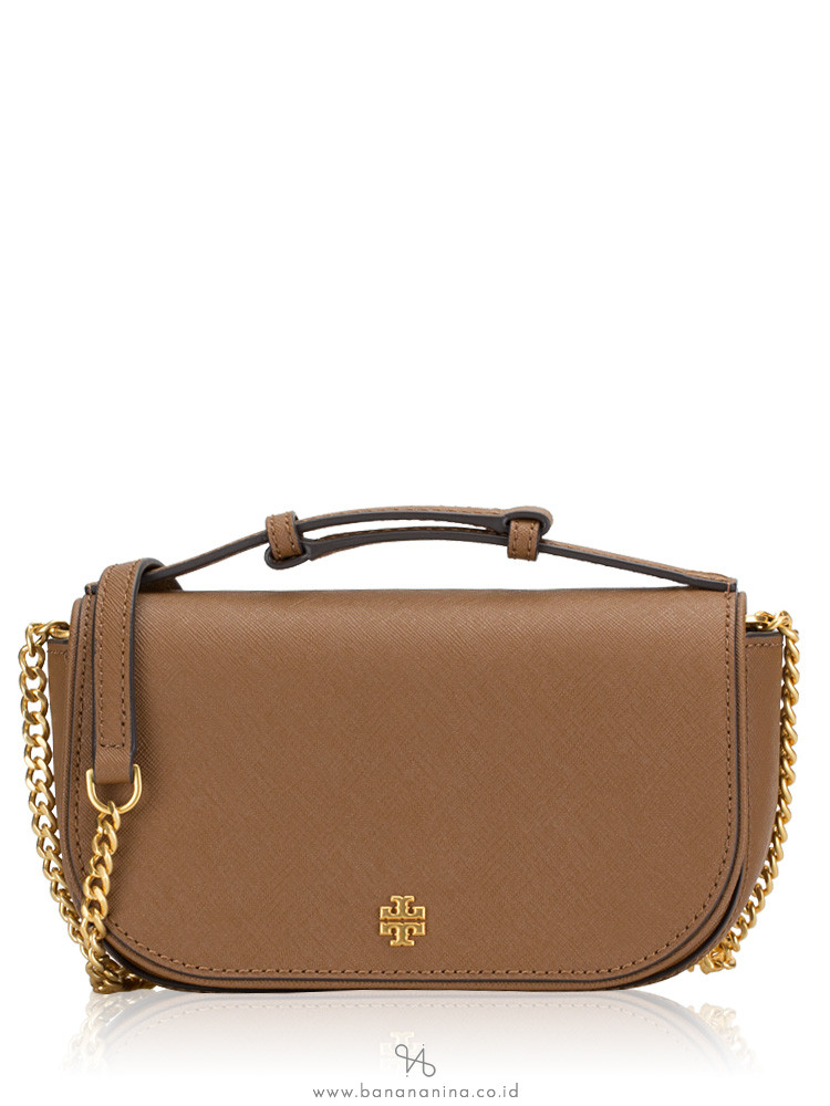 Tory Burch Emerson Top Zip Tote Bag Small Cardamom in Saffiano Leather with  Gold-tone - US