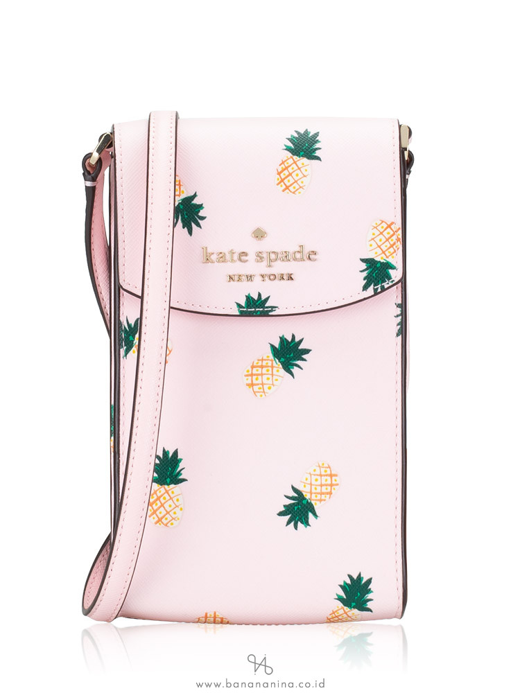 Kate Spade Staci Pineapple North South Flap Phone Crossbody Pink Multi