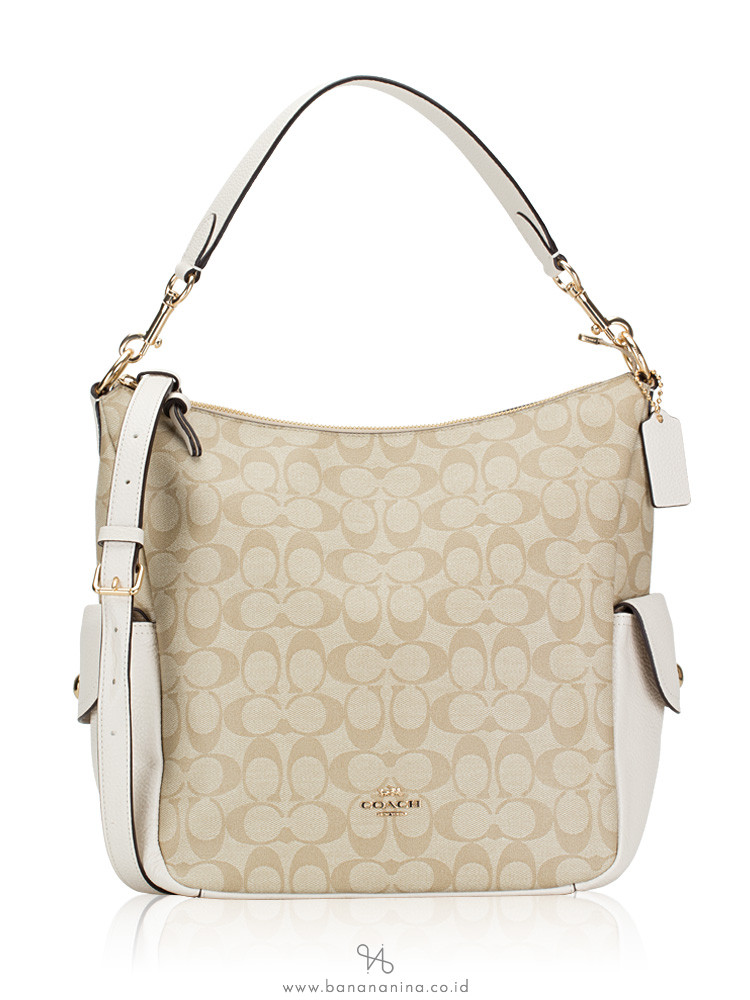 Coach C1523 Signature Pennie Hobo Light Khaki Chalk