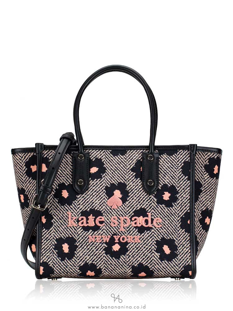Kate Spade Herringbone Floral Ella Small Tote Black Multi