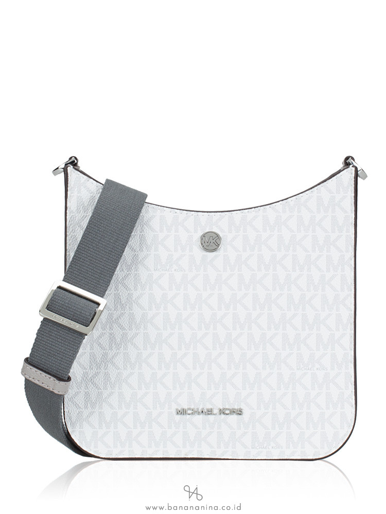 Michael Kors Briley Signature Small Messenger Bright White