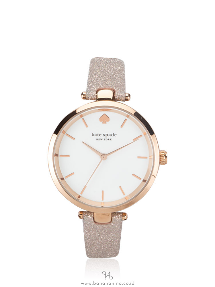 Kate Spade KSW9042 Holland Glitter Leather Watch Rose Gold