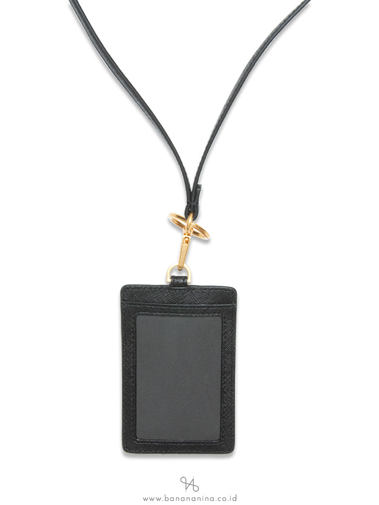 Tory Burch Emerson Saffiano Lanyard ID Black