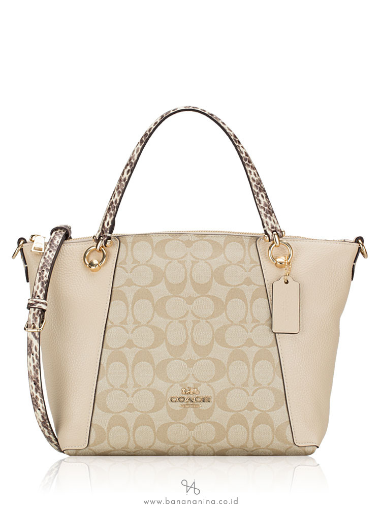 Coach C7261 Signature Colorblock Kacey Satchel Light khaki Ivory Multi