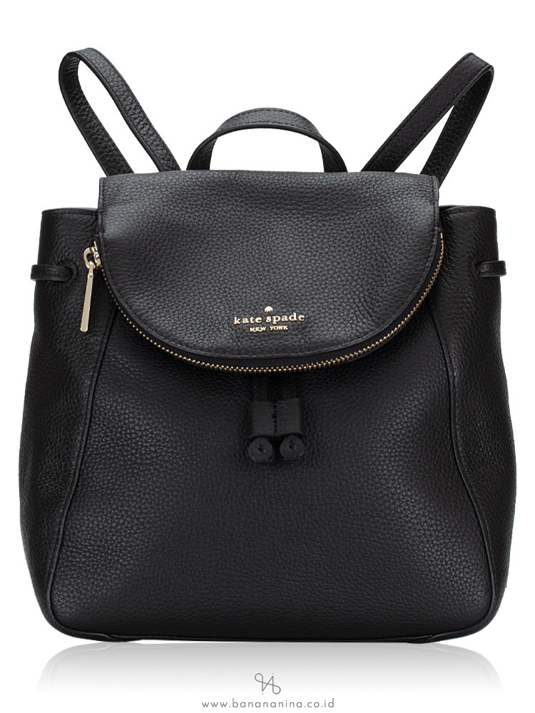 Kate Spade Leila Medium Flap Backpack Black