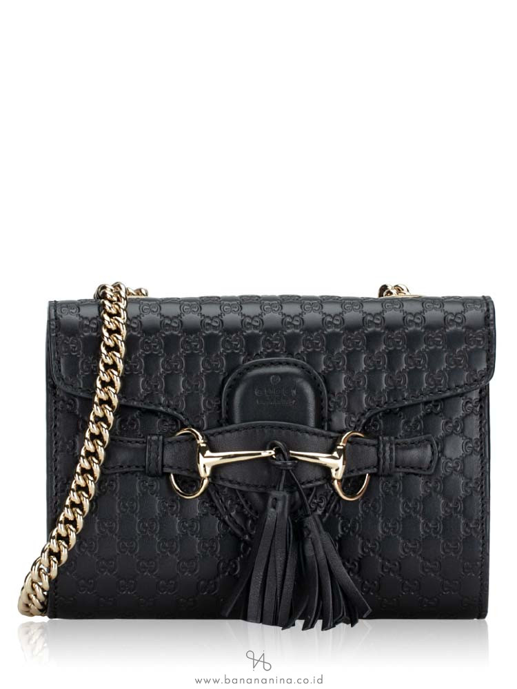 Gucci Microguccissima Mini Emily Shoulder Bag Black