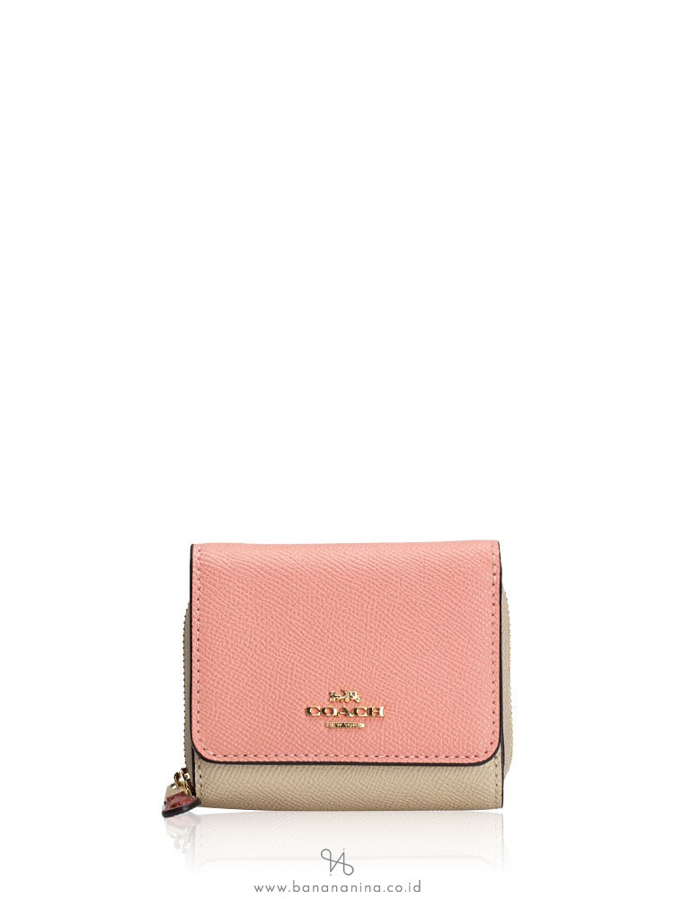 Coach 2923 Colorblock Small Trifold Wallet Candy Pink Multi
