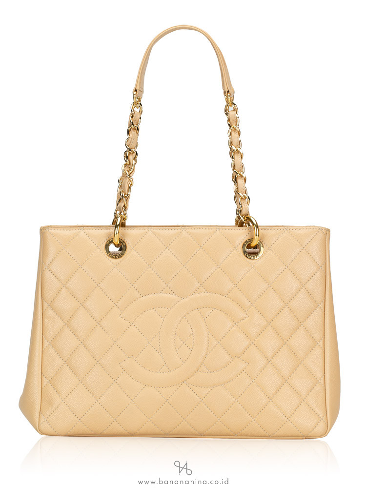 Chanel Caviar Grand Shopping Tote GST Beige Clair