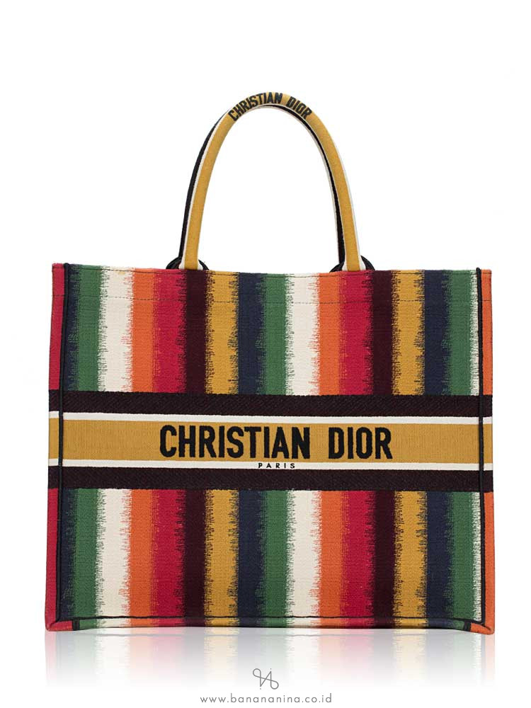 Christian Dior Book Tote Large Canvas BeigeGold  eBay