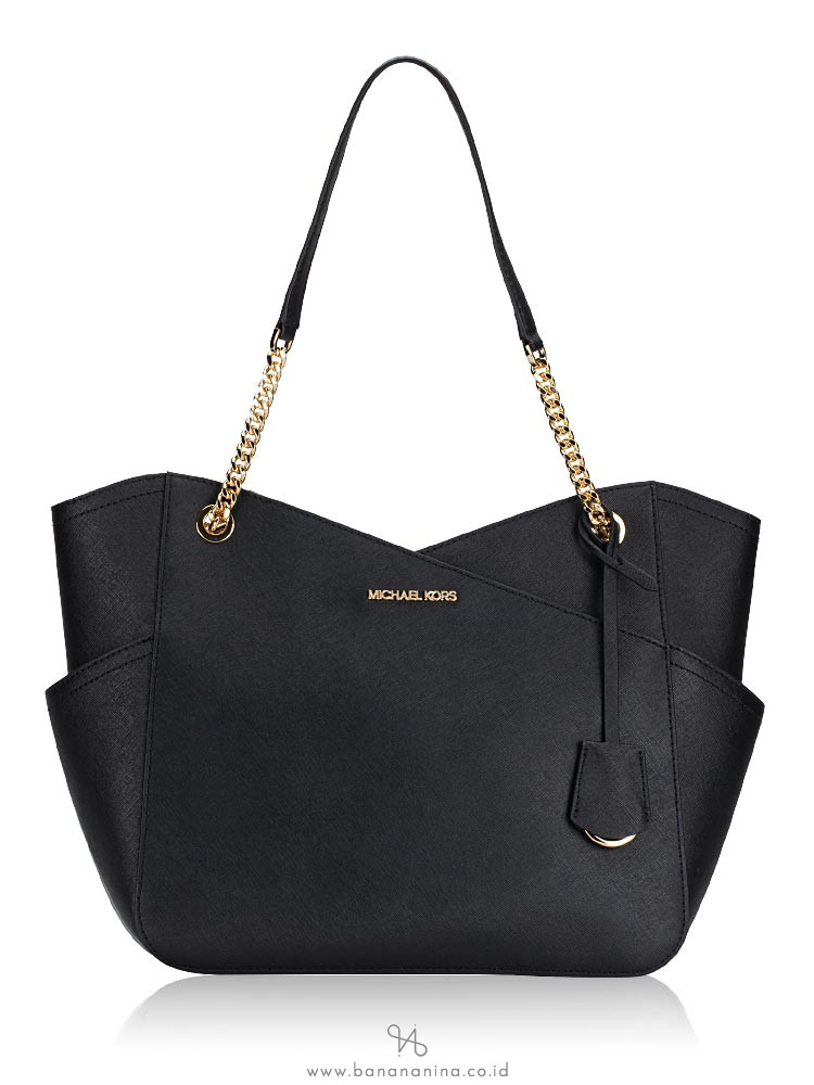 Michael kors jet set travel large tote black sale