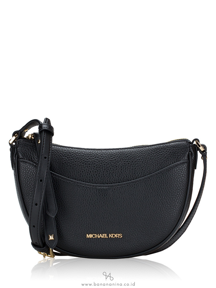 Michael Kors Dover Small Half Moon Crossbody Black
