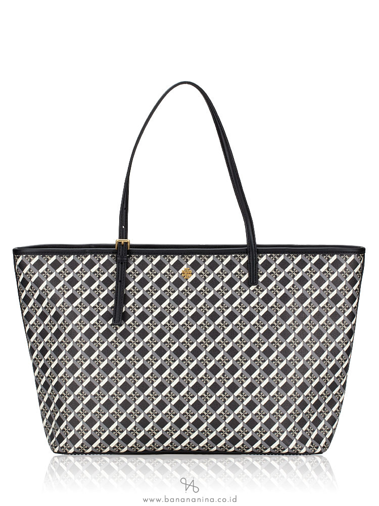 Tory burch black and white tote cheap