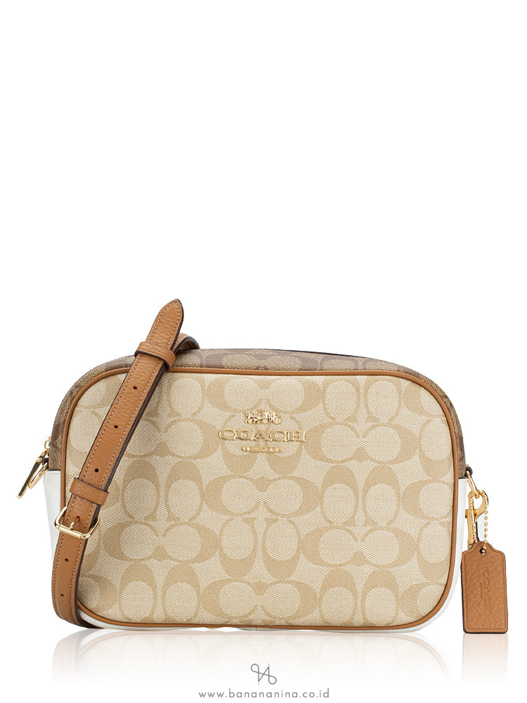 Coach CA172 Signature Blocked Jamie Camera Bag Light Khaki Chalk Multi